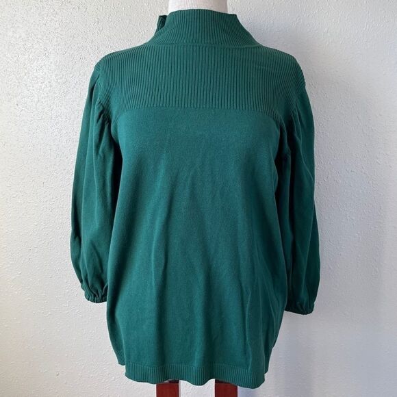 NWT Alfani Green Mock Neck Sweater Size L - Picture 1 of 9